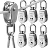 Stainless steel swivel pulley with hook for lifting and rigging