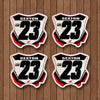 Racing Number Plate Sticker Set - 4 Pack Vinyl Decals