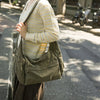 Cotton Canvas Crossbody Bag with Large Capacity