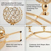 Gold 3-Arm Candelabra with Crystal Bowls for Elegant Table Decor