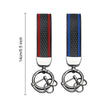 Black and red patterned silicone key fob cover with silver split ring attachment