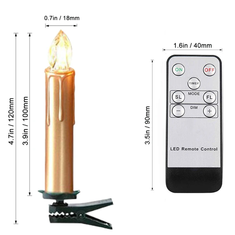 Set de Velas LED Sin Llama con Control Remoto