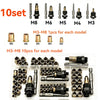 A set of manual rivet nut tools with interchangeable heads M3 to M8, including various sizes and nuts.