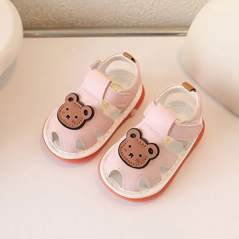 Baby First Walker Sandals with Cute Bear Pattern