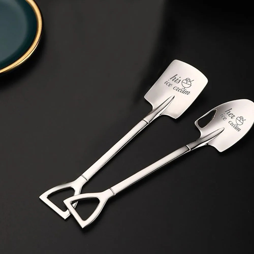 Cuillère à glace en acier inoxydable gravée - Cadeau