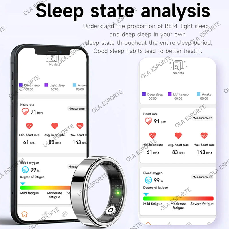 Sleek Smart Health Ring with Heart Rate & Sleep Tracking