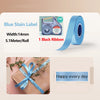 Roll of black ribbon for a label printer with a happy every day message label example