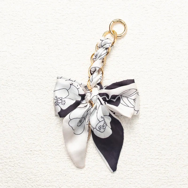Elegant Bow Chain Bag Strap with Hanging Charm