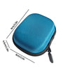 A teal fabric storage case designed for portable insulin and peptide vials, showing its dimensions.