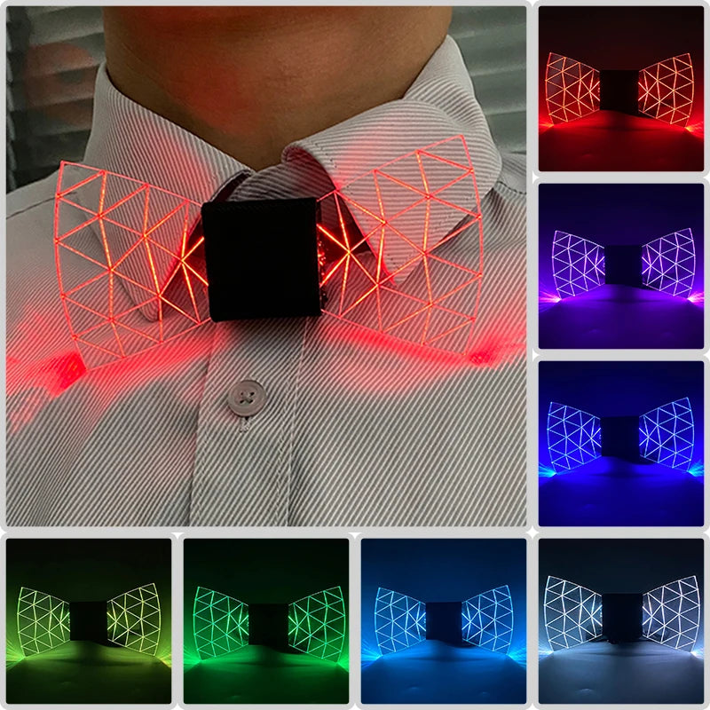 LED Glowing Glasses and Bowtie Set for Cosplay and Parties
