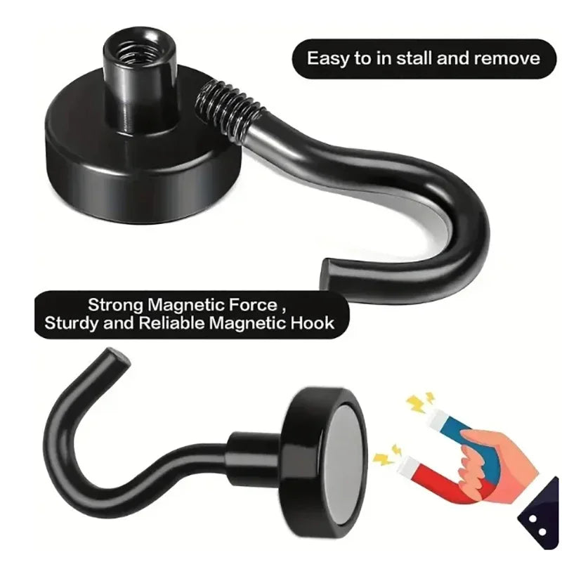 Magnetic Hooks with Strong Grip (Set of 6)