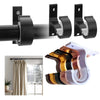 Black durable curtain rod brackets and decorative brass/copper brackets for secure window treatments
