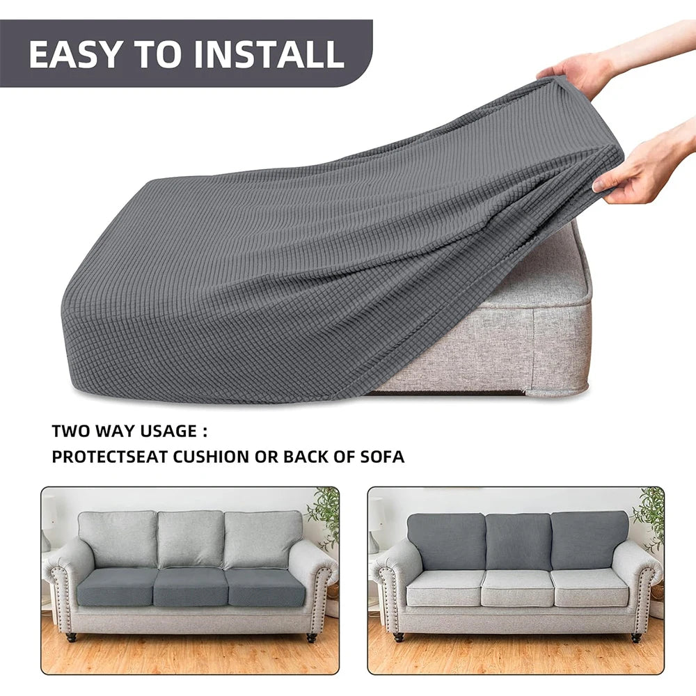 Stretchable Jacquard Sofa Cushion Covers with Anti-Slip Base
