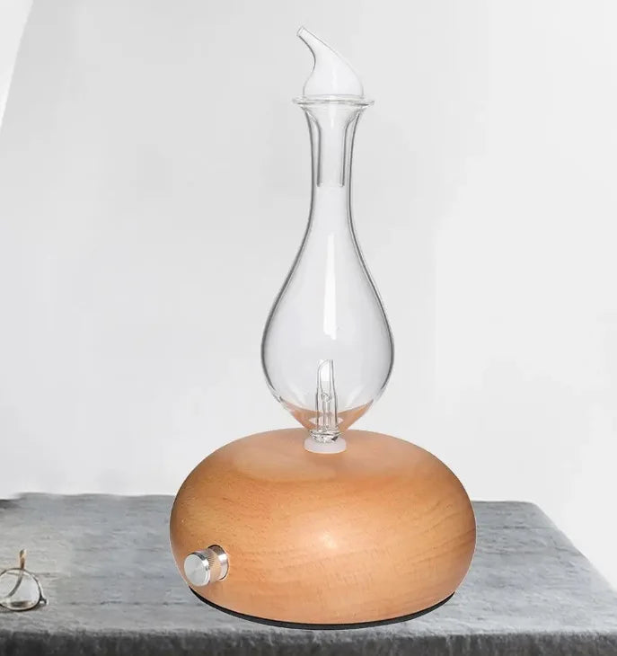 Wooden & Glass Waterless Essential Oil Diffuser