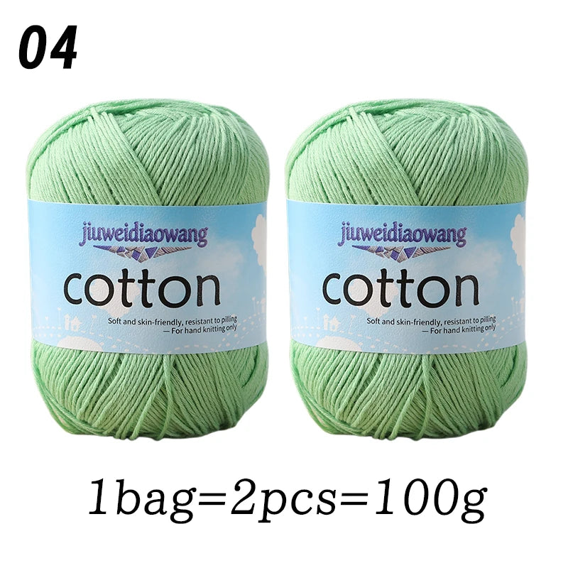 Premium 100% Cotton Yarn – Medium-Fine Weight for All-Season Knitting