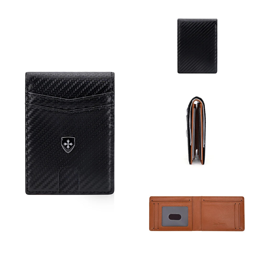 Slim PU Leather Bifold Wallet with Card Holder