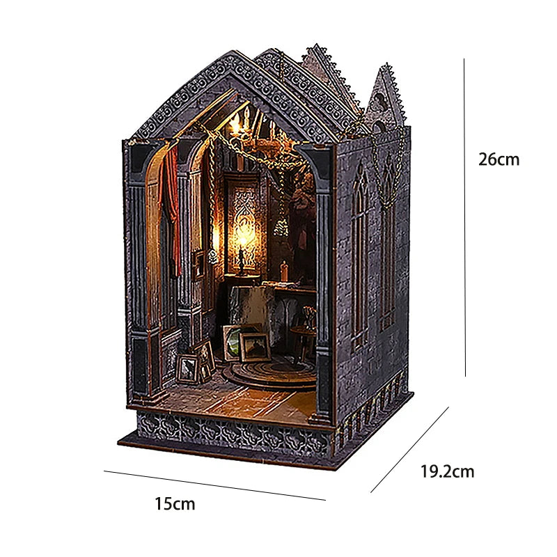 DIY Wooden Book Nook Kit with LED Lighting