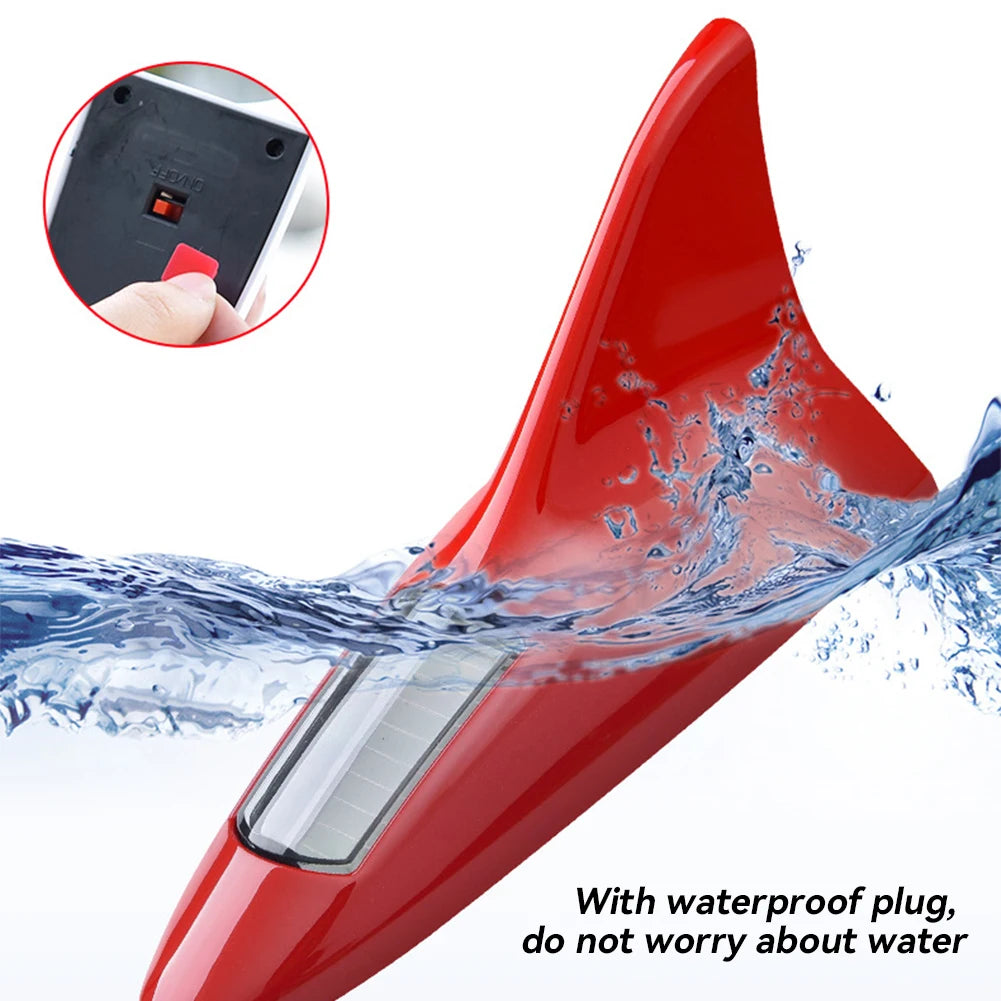 Solar-Powered Shark Fin LED Roof Antenna with Warning Lights