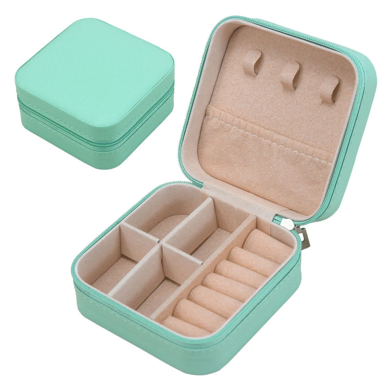 Compact PU Leather Jewelry Travel Case