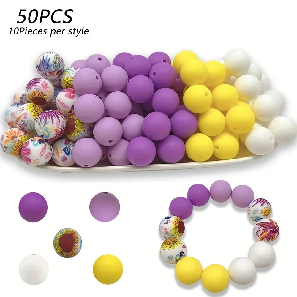 Soft Silicone Floral Beads for Jewelry Making