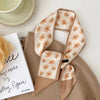 Floral Print Silk Hair Scarf for Women – Long Ribbon Headband
