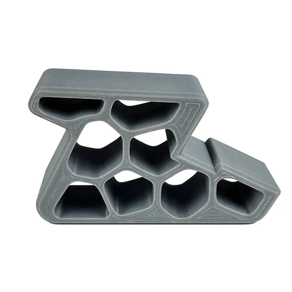 Gray heavy-duty non-slip door stopper wedge with multiple interlocking slots