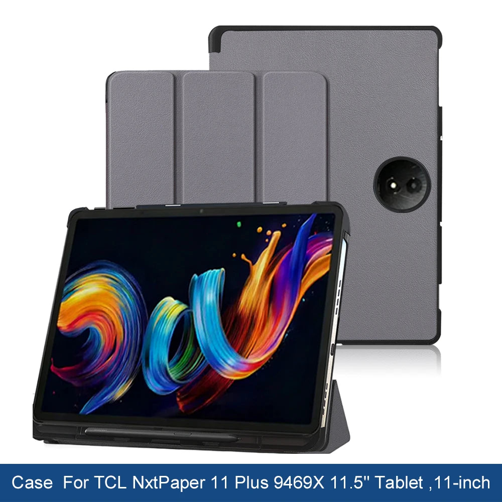 Slim Tri-Fold Folio Case for TCL NxtPaper 11 Plus with Pen Holder