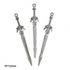 A set of 16 gun-shaped charms for DIY jewelry making in silver metal.