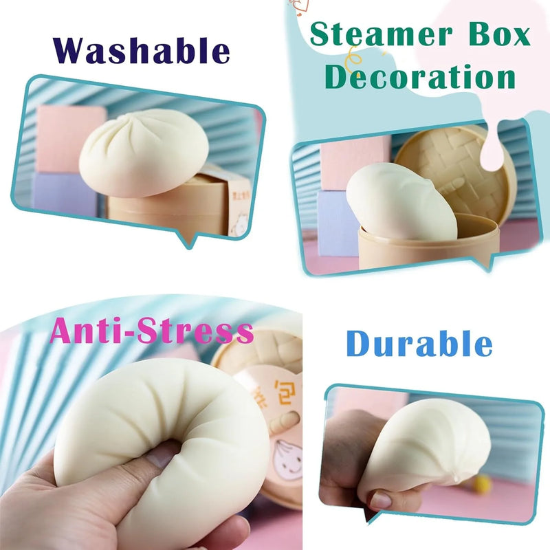 Jumbo-Dumpling-Squishy-Spielzeug mit Dampfgarer