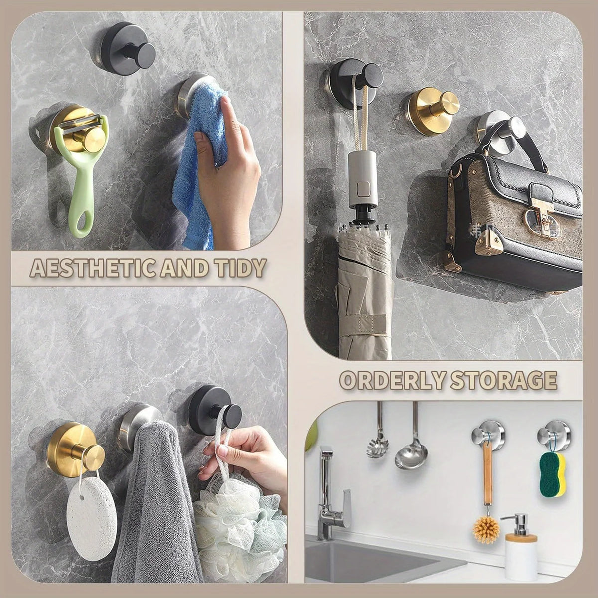 Suction Cup Hooks for Bathroom, Kitchen, and Glass Surfaces