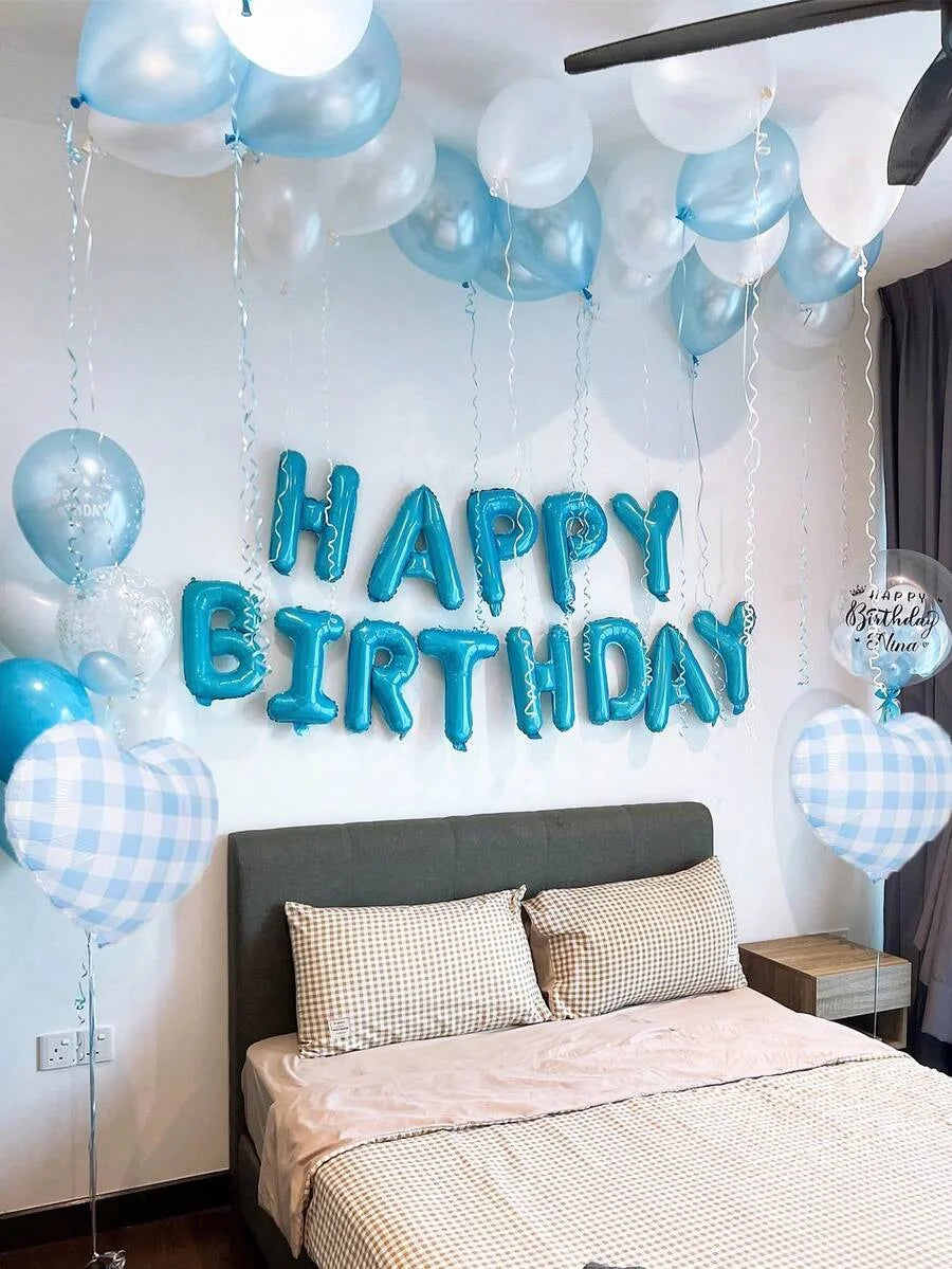 Happy Birthday Foil Balloon Set with Banner