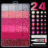 Mixed Color Resin Rhinestone Set with AB Finish – 24/28 Grid Flatback Drills for Crafting & Decoration