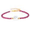 Natural Stone Bead Bracelet with Adjustable Lace-Up Closure