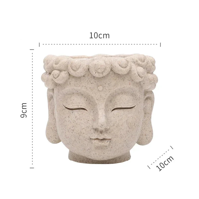 Buddha Head Resin Succulent Planter