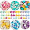 Assortment of silicone crown star and heart beads in various colors for DIY jewelry making