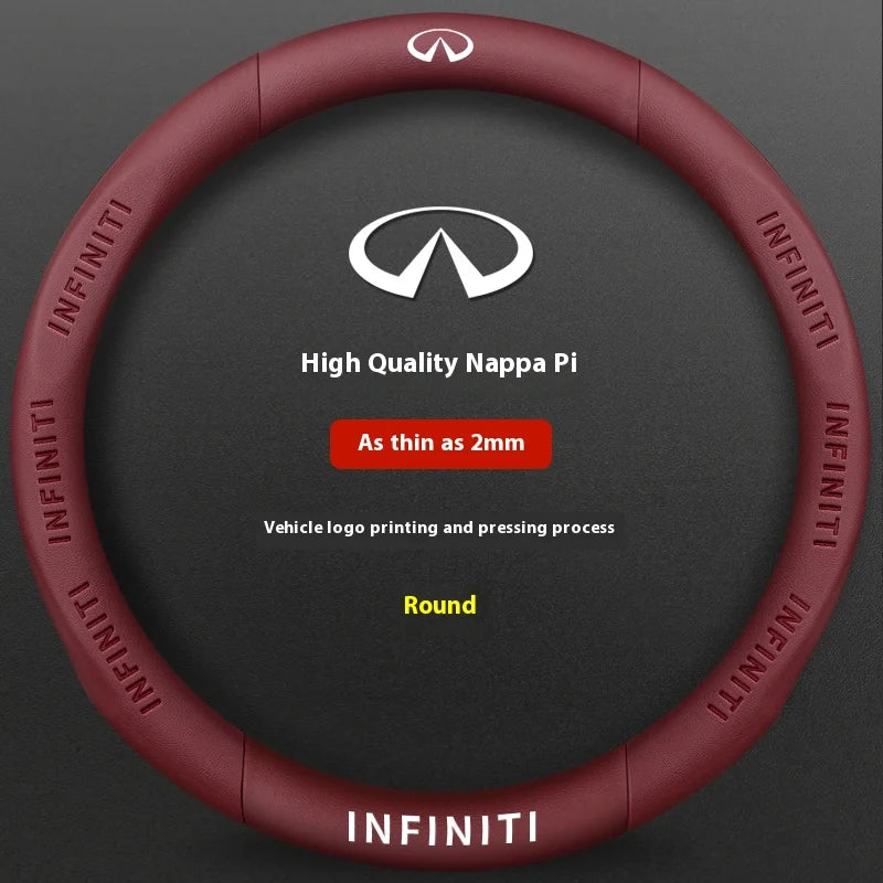 Carbon Fiber Leather Steering Wheel Cover for Infiniti Models