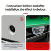 Comparison showing a car camera lens before and after installation, highlighting its protection against scratching and water 