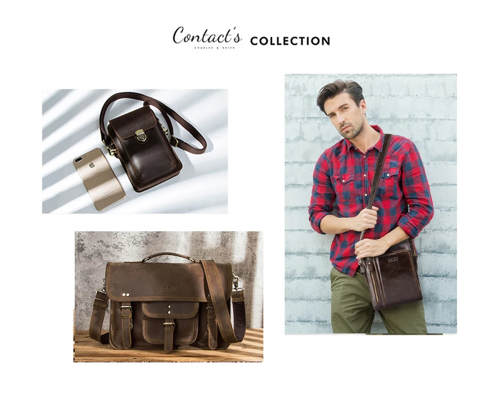 Genuine Leather Crossbody Sling Bag for Men
