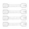 White adjustable baby safety locks for cabinets, drawers, and fridge