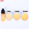 A set of fluorescent golden yellow liquid candle dye in various drop quantities for DIY candle making