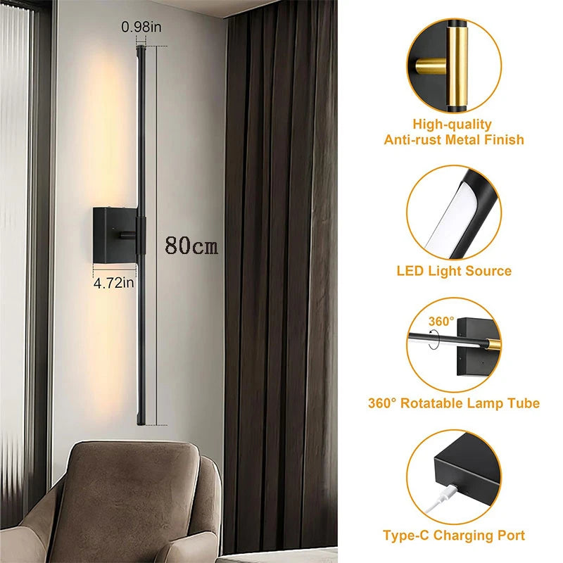 Rechargeable LED Wall Sconce with Remote Control and Dimmable Settings