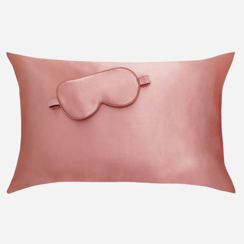 Funda de Almohada y Máscara para Dormir de Seda de Gusanos de Seda Mulberry al 100%