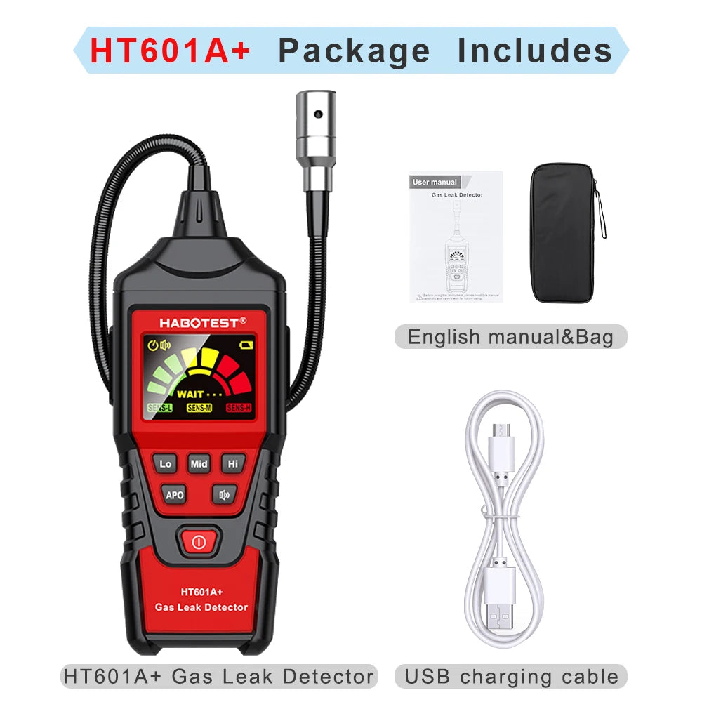 Portable Combustible Gas Leak Detector with Flexible Probe