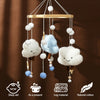 Wooden and Felt Crib Mobile with Cloud and Star Rattles