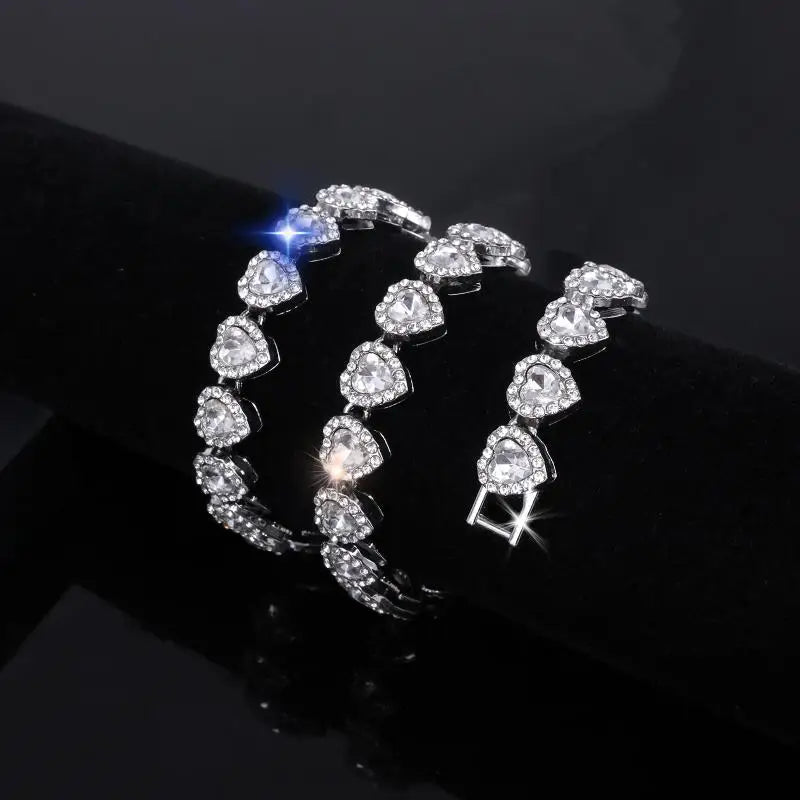 Sparkling Rhinestone Statement Necklace and Bracelet Set