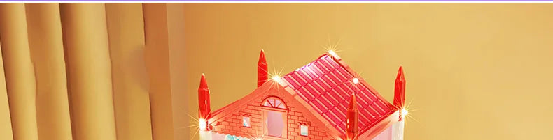 Enchanted Princess Castle DIY Dollhouse with LED Lights