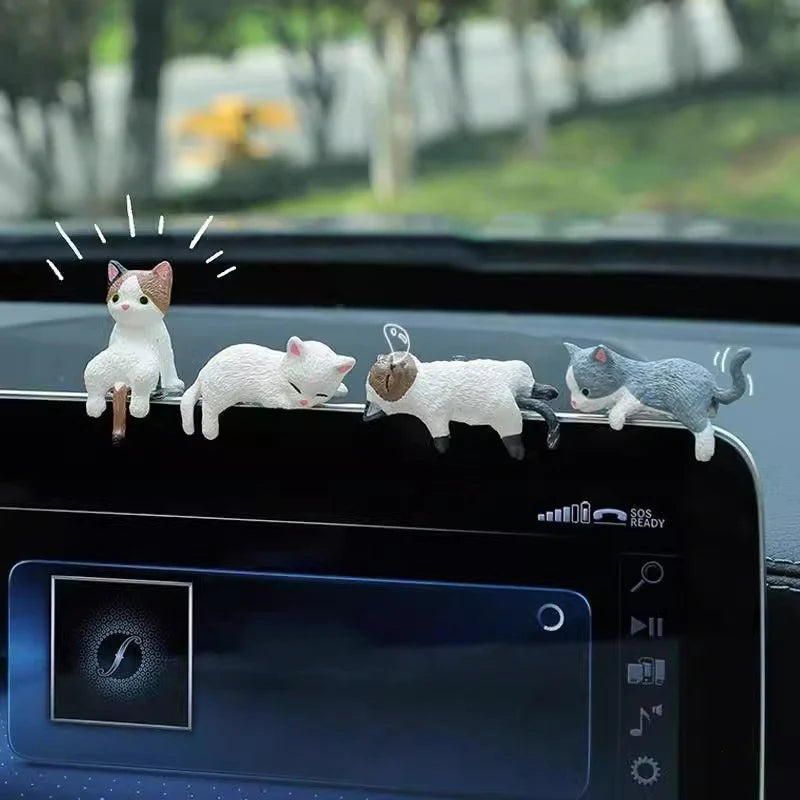 Sleeping Cat Resin Car Dashboard Ornament