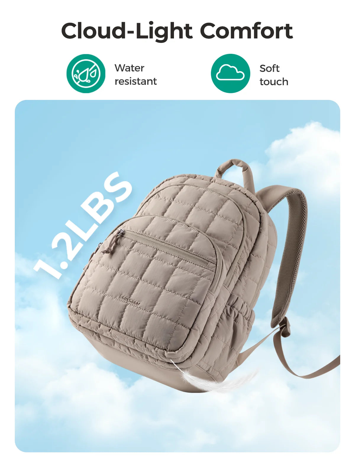 Quilted Casual Daypack with Padded Laptop Compartment