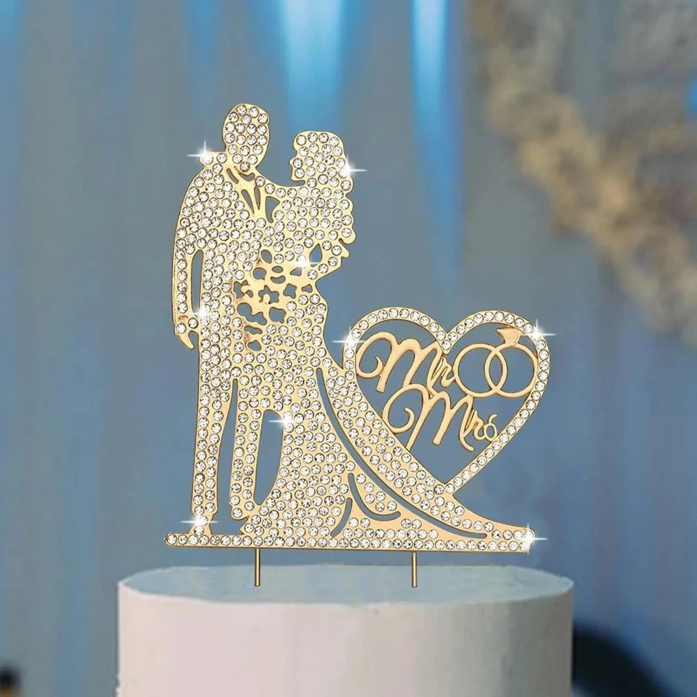 Crystal Rhinestone Mr and Mrs Wedding Cake Topper