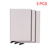 Three slim metal RFID blocking card holders with a pop-up design shown side by side.